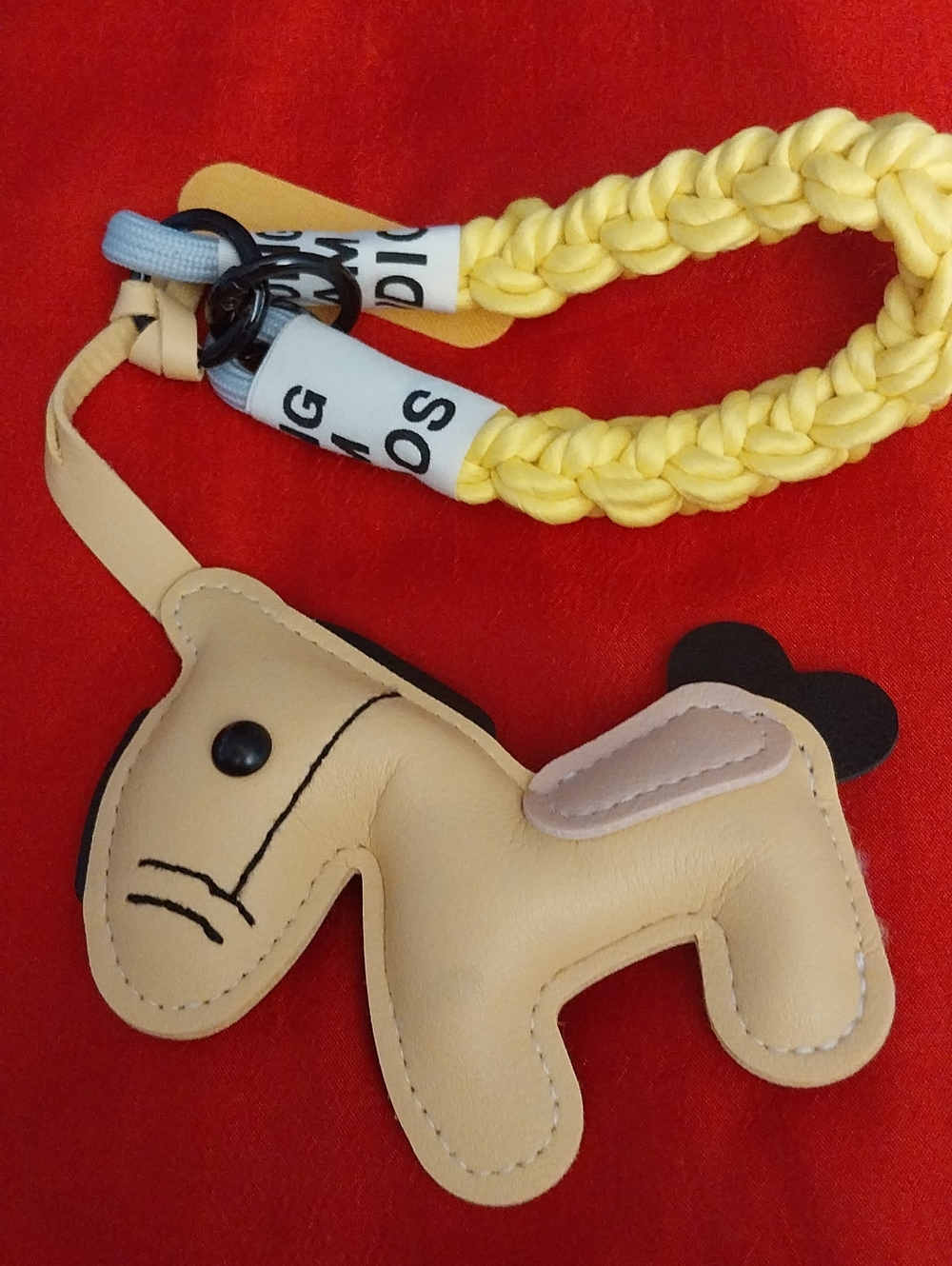 Brand New Yellow Pony Cell Phone Holder/bag Charm with Braided Strap